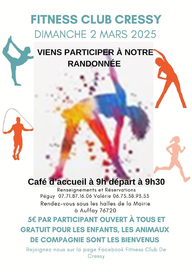 Fitness club Cressy vous invite à une randonnée le 2 mars 2025
