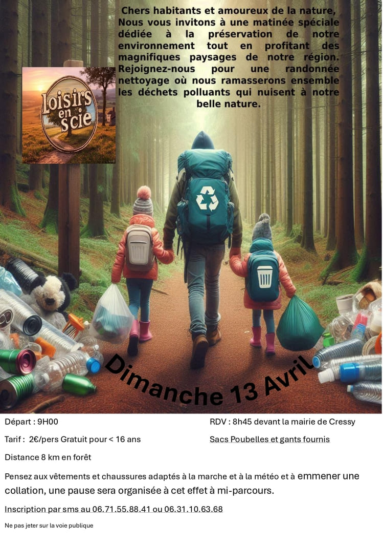 Randonnée de 8 km dédiée au ramassage des déchets à Val-de-Scie