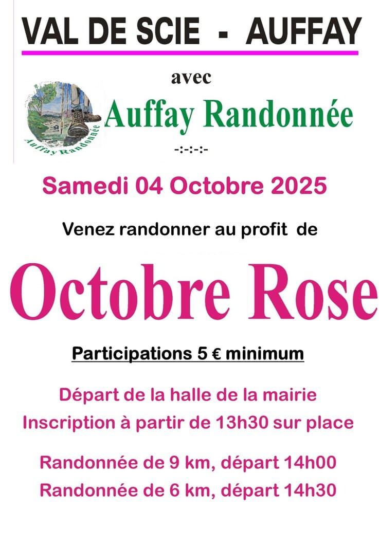 Octobre rose à Auffay le 4 octobre 2025