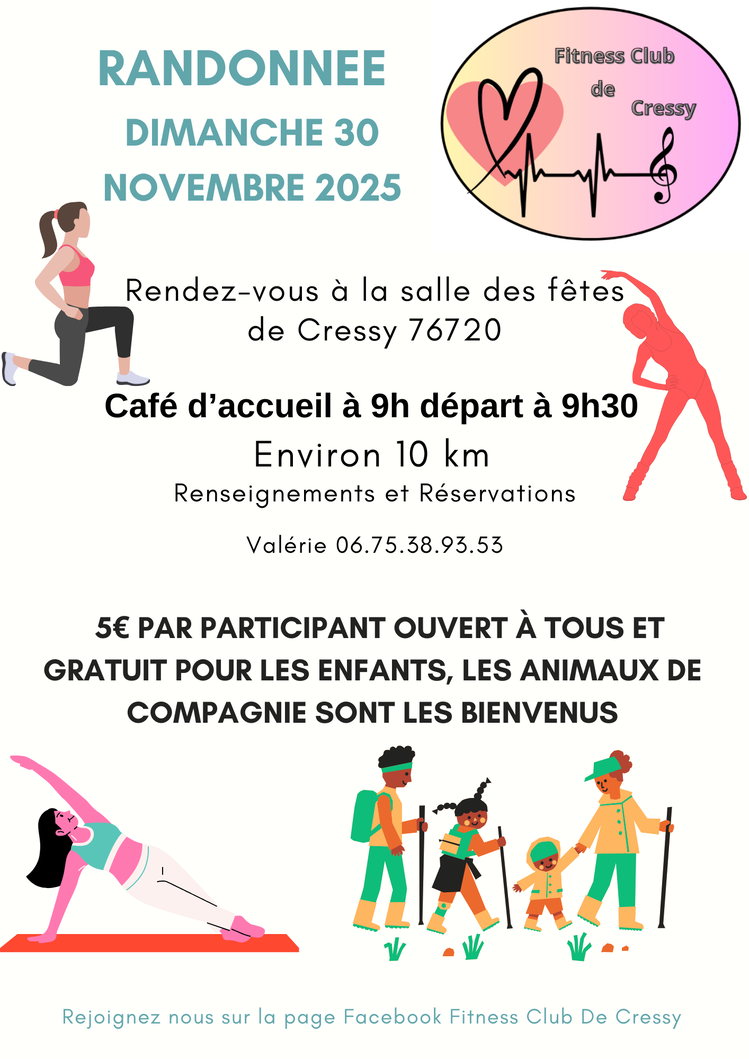 Randonnée du dimanche 30 novembre 2025. Environ 10 km. Organisé par le Fitness Club de Cressy