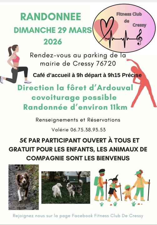 Randonnée Dimanche 29 Mars 2026 – 11 km au Départ de Cressy