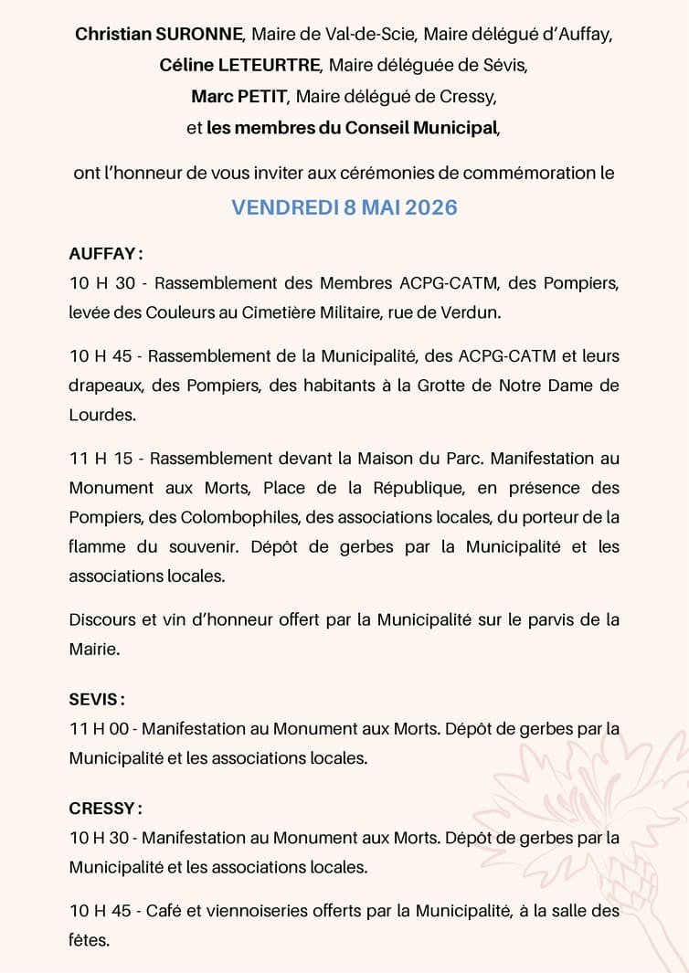 Commémoration de la Victoire du 8 mai 1945 Val-de-Scie