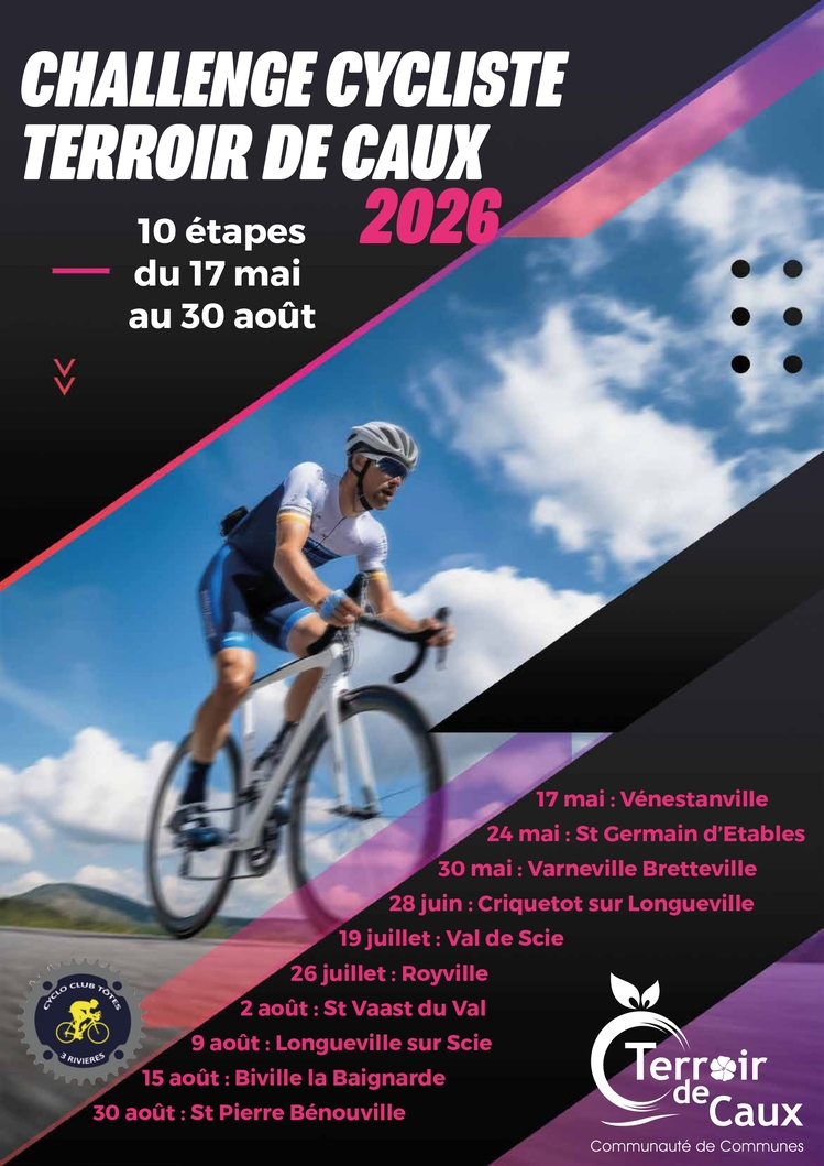 Challenge Cycliste Terroir de Caux 2026 – 10 étapes du 17 mai au 30 août