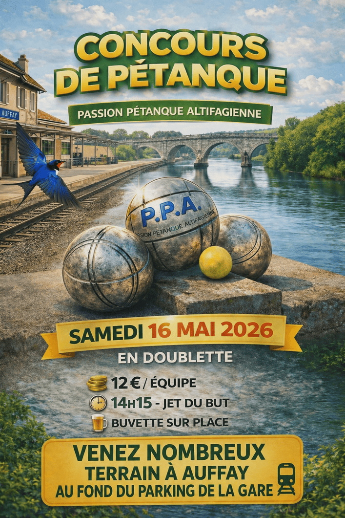 Concours de Pétanque à Auffay – Samedi 16 Mai 2026 | Passion Pétanque Altifagienne
