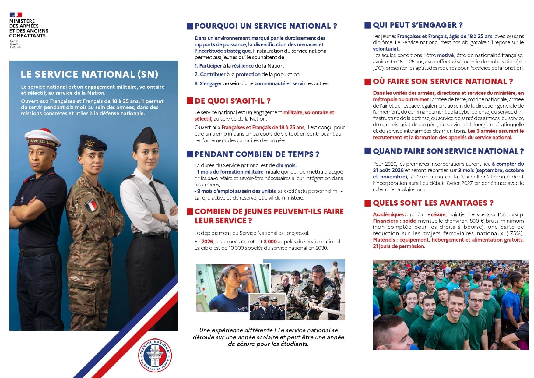 Service National (SN) 2026