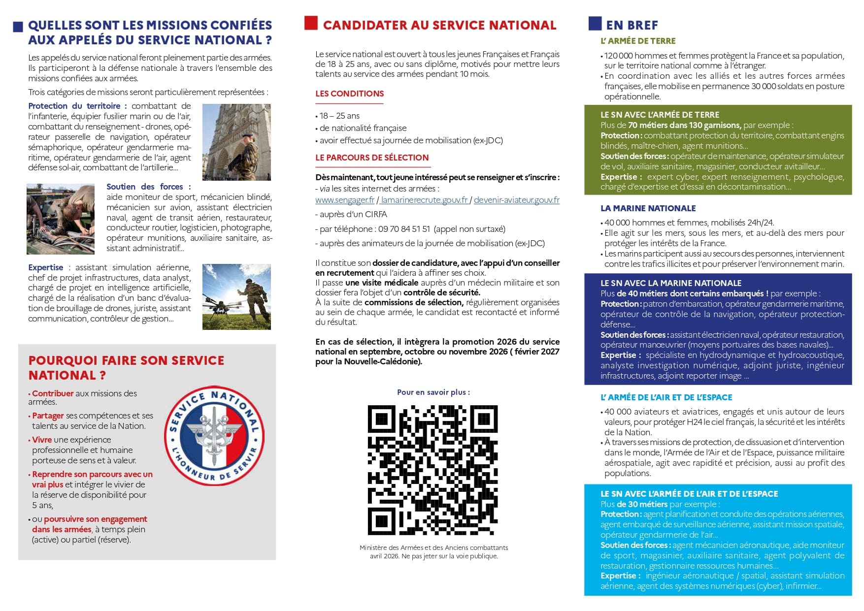 Service National (SN) 2026