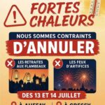 Canicule : les festivités des 13 et 14 juillet annulées