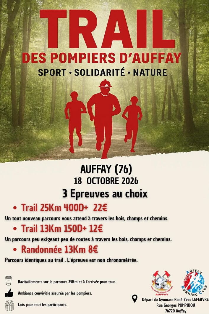 Trail des Pompiers d’Auffay – 18 octobre 2026