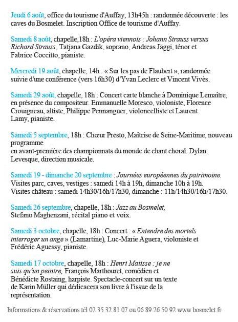 Château de Bosmelet – 10ᵉ Saison Culturelle 2026 | Concerts, Opéras & Visites en Normandie