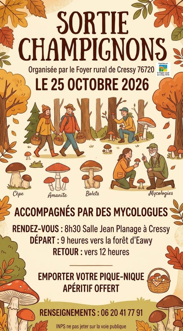 Sortie champignons le 25 octobre dans la forêt d'Eawy